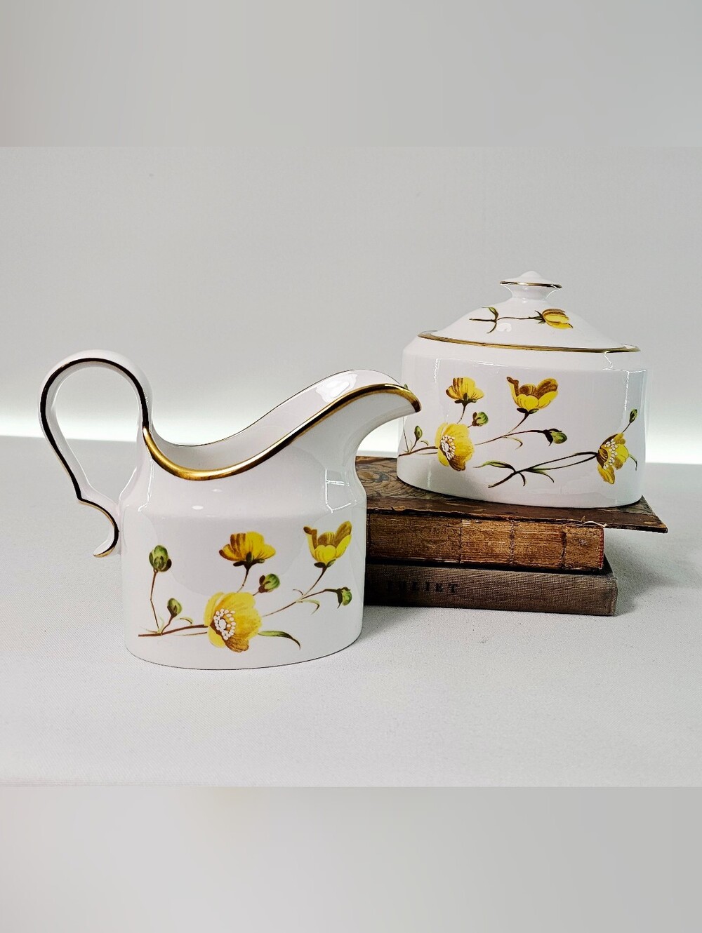 Vintage Spode "Summer Meadow" Cream & Sugar Bowls